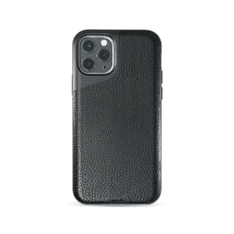 Black Leather Phone Case - Contour