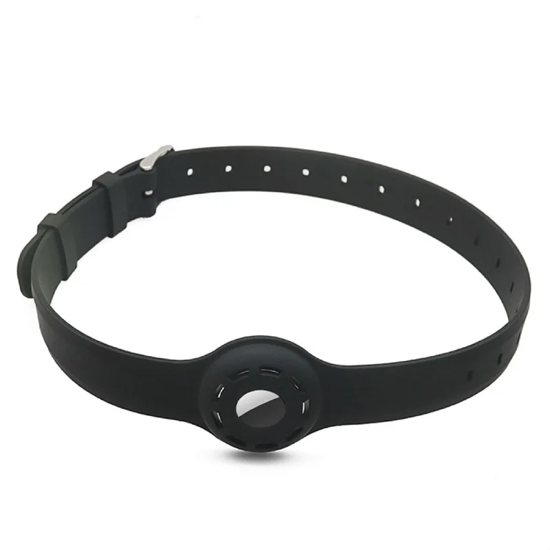 AirTags pet collar design silicone strap - Black