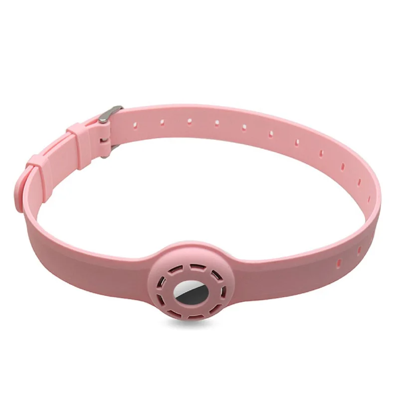 AirTags pet collar design silicone strap - Pink