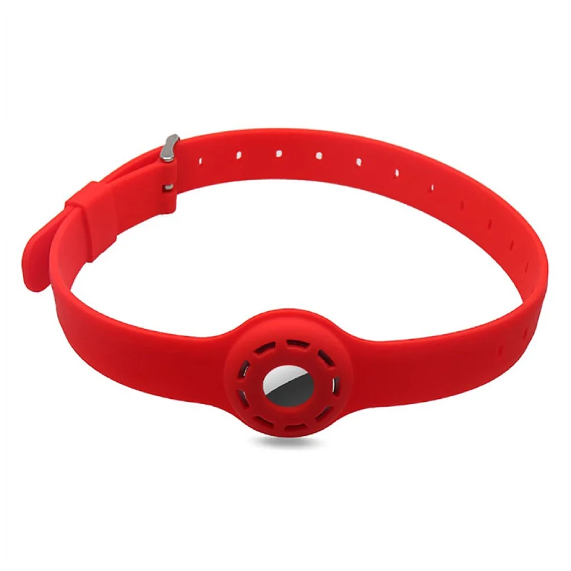 AirTags pet collar design silicone strap - Red