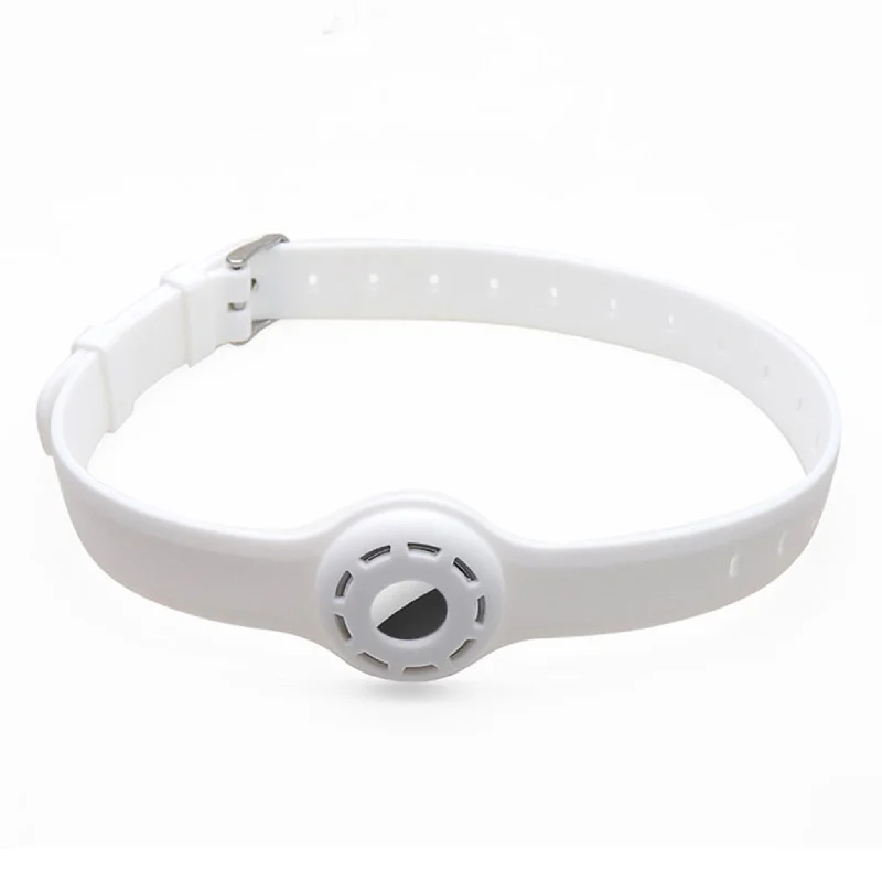 AirTags pet collar design silicone strap - White