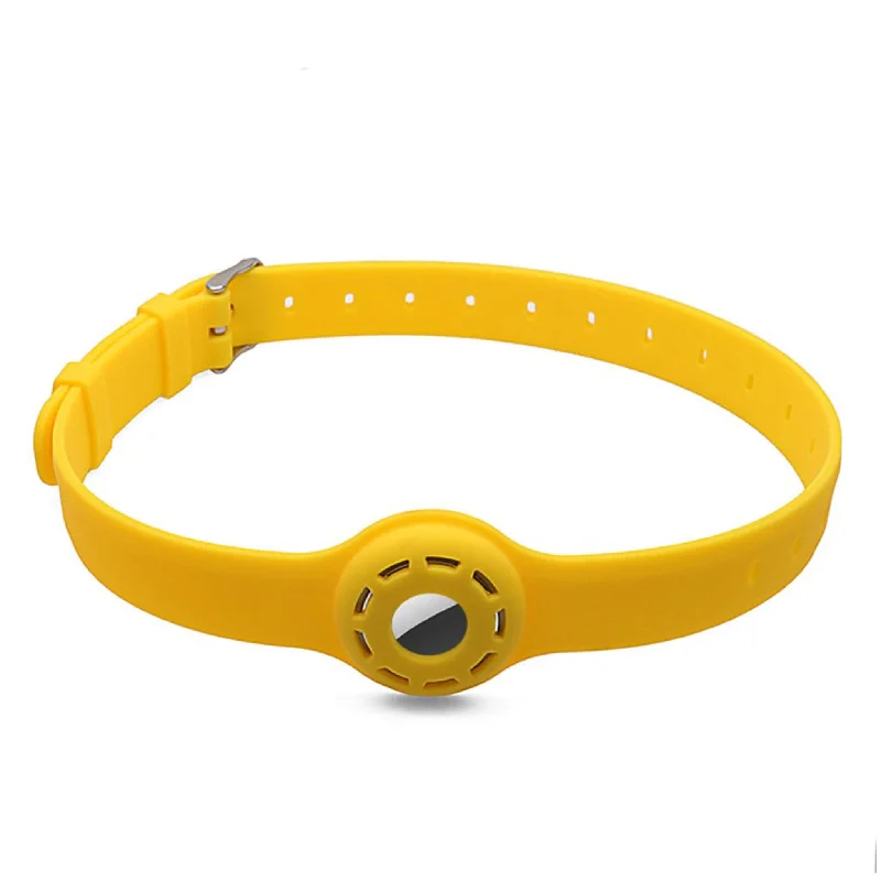 AirTags pet collar design silicone strap - Yellow