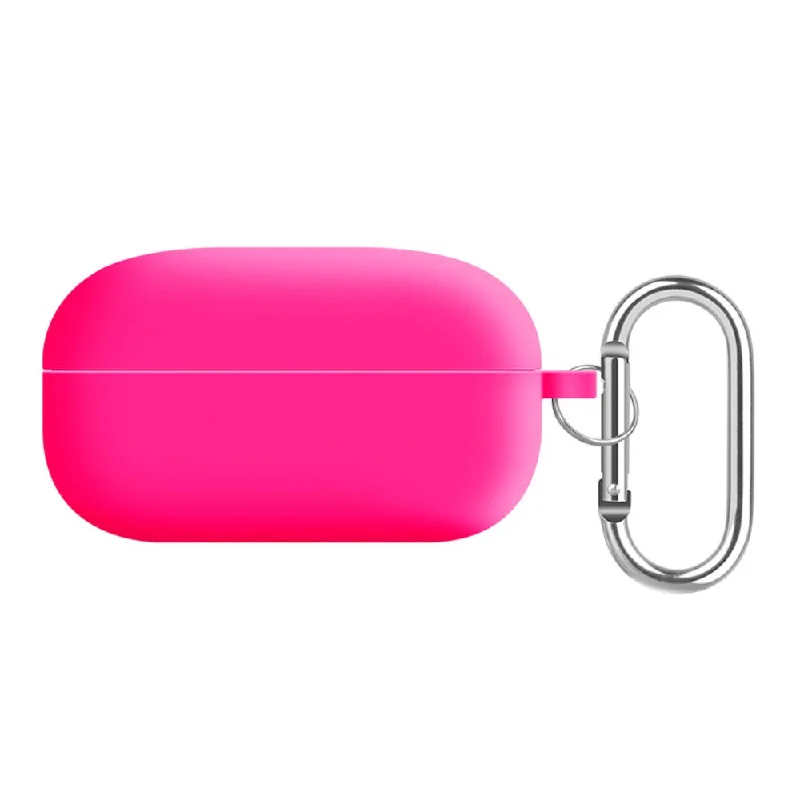 Samsung Galaxy Buds2 Pro / Buds Pro / Live  silicone cover with keychain - Fluorescent Rose